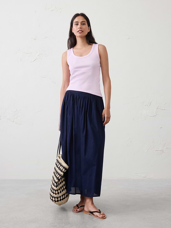 Ribbed Scoop-Neck Tank