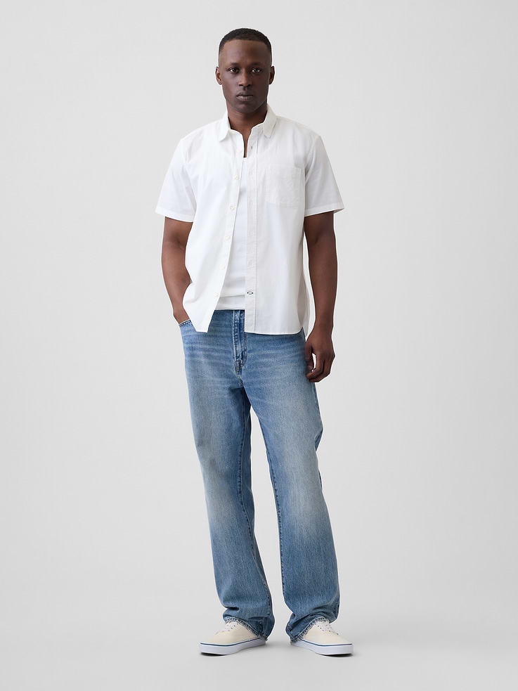 Image 3 of 4, Stretch Poplin Shirt in Standard Fit