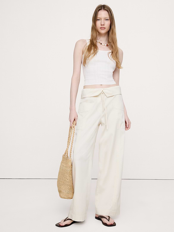 High-Rise Straight-Leg Fisherman Pant