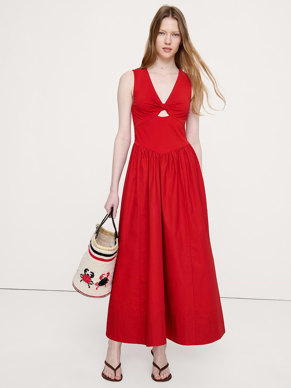 jersey and poplin dress + Cotton Cut-Out Maxi YGroup_