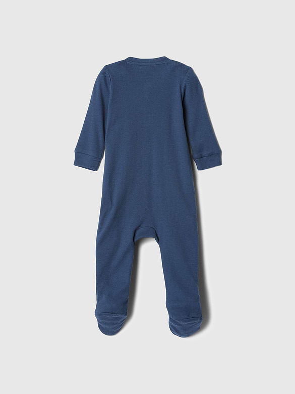 Baby Ribbed Two-Way Zip One-Piece