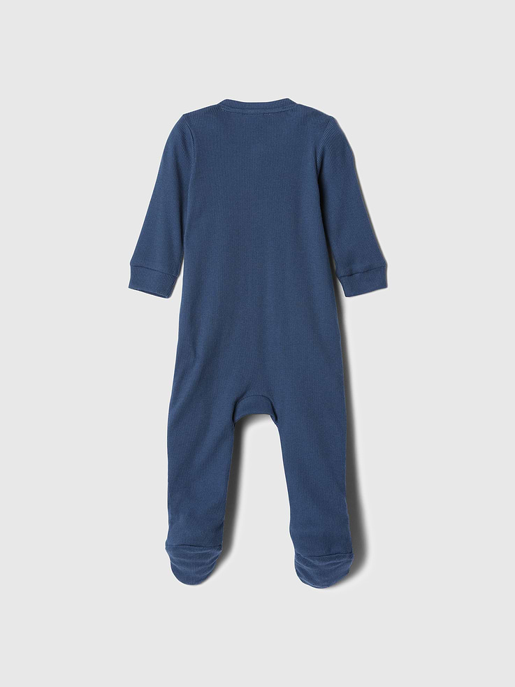 Image number 3 showing, Baby Ribbed Two-Way Zip One-Piece