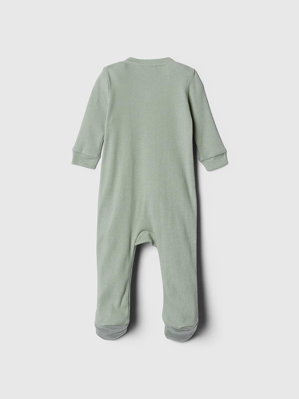 Baby Ribbed Two-Way Zip One-Piece