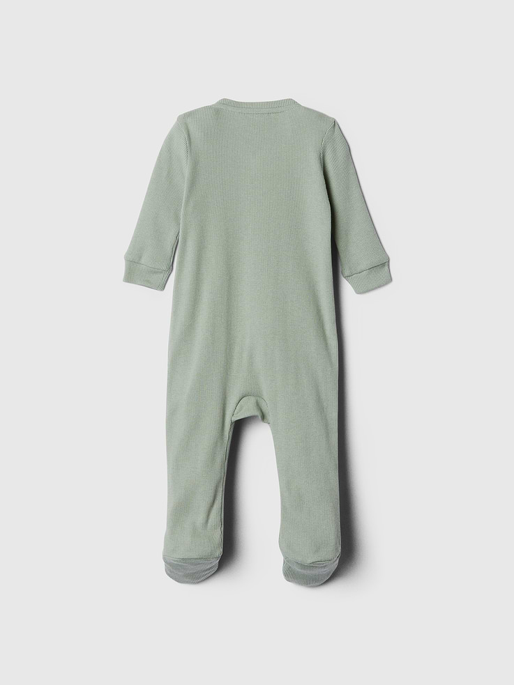 Image number 3 showing, Baby Ribbed Two-Way Zip One-Piece