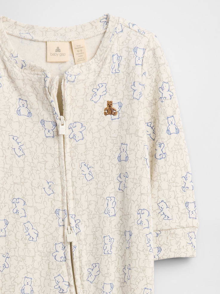 Image number 2 showing, Baby Print Two-Way Zip One-Piece
