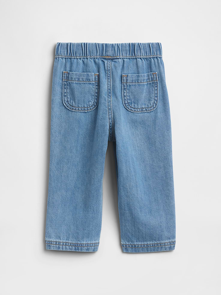 Image 3 of 4, Baby Pull-On Soft Denim Pants