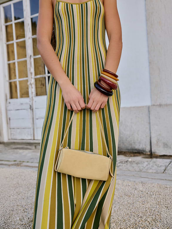 Sculpted Stripe Maxi Dress