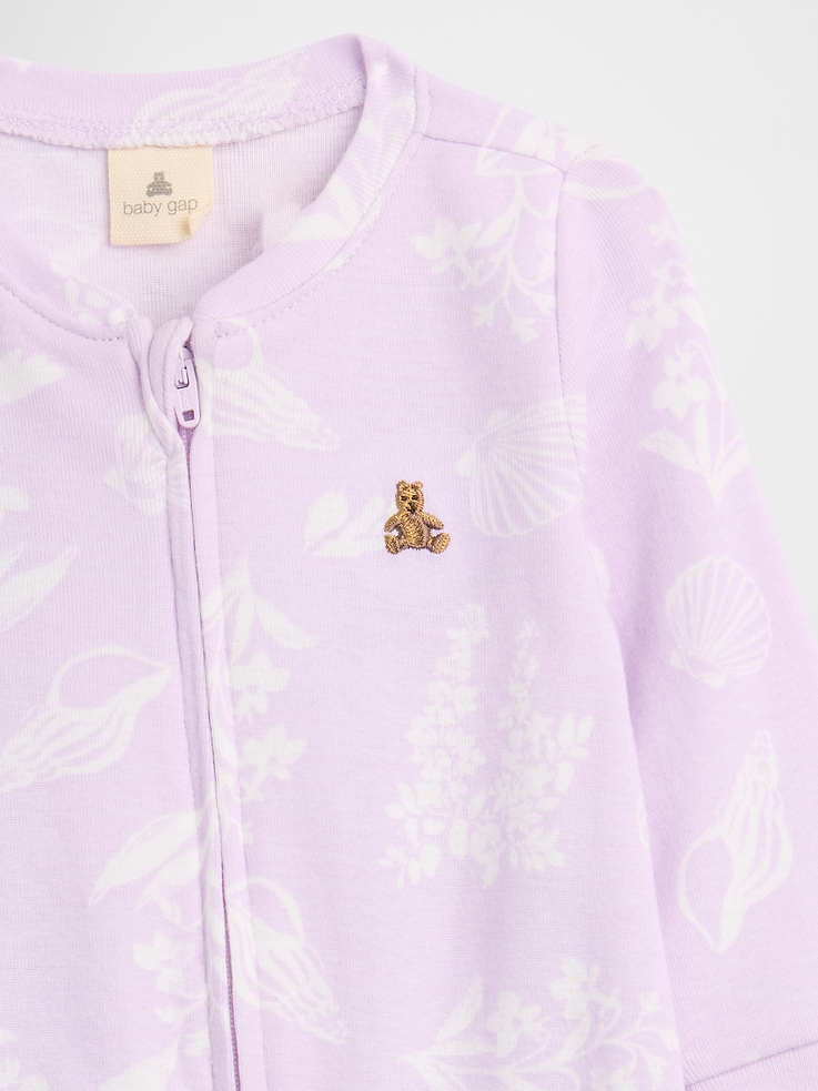 Image number 2 showing, Baby Print Two-Way Zip One-Piece