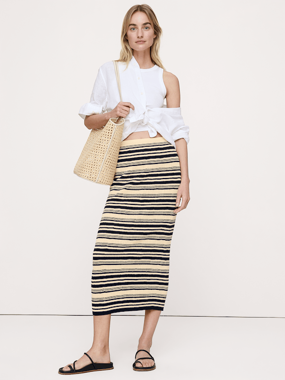 Crinkle Knit Maxi Skirt
