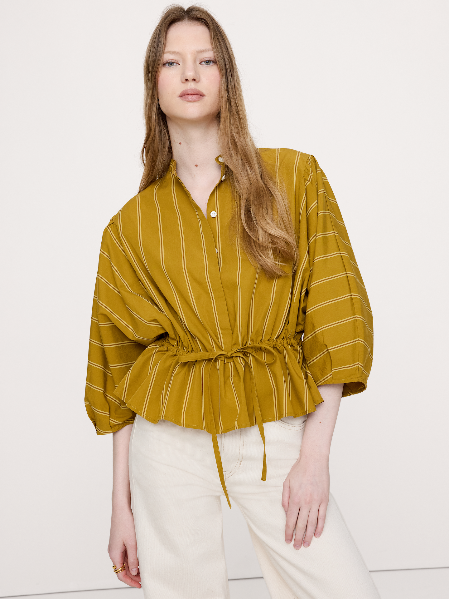 Image number 3 showing, Cotton Poplin Tie-Waist Top