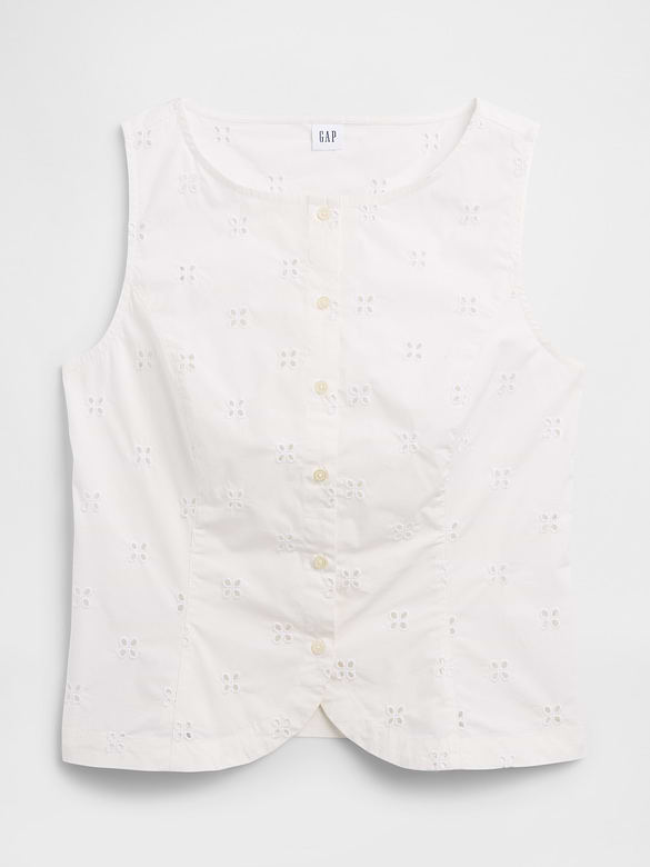Boatneck Button-Up Top