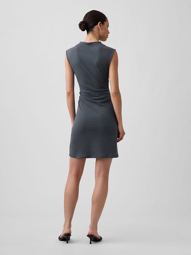 Image number 2 showing, Modern Ribbed Ruched Mini Dress