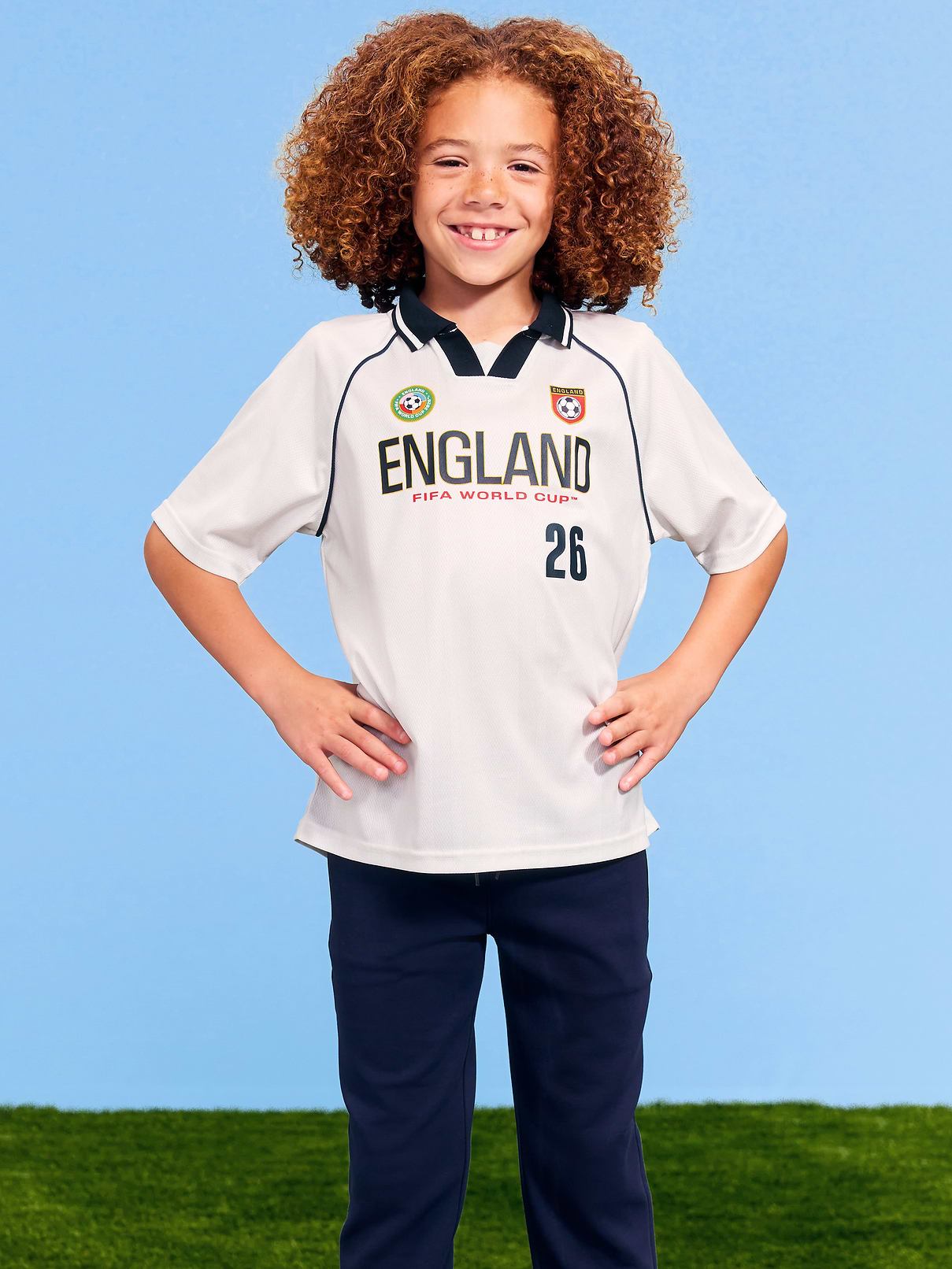 Image number 1 showing, FIFA World Cup 26™ England Lifestyle Collared Jersey T-Shirt for Kids
