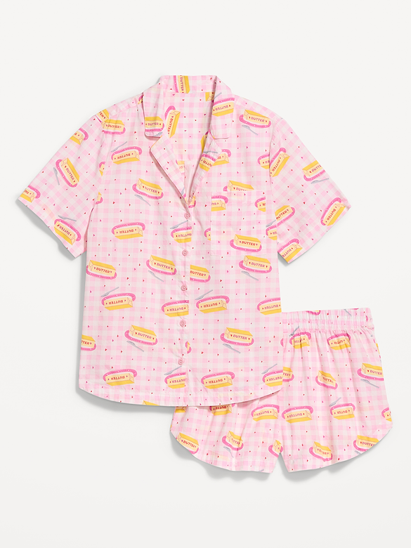 Pyjama court en popeline