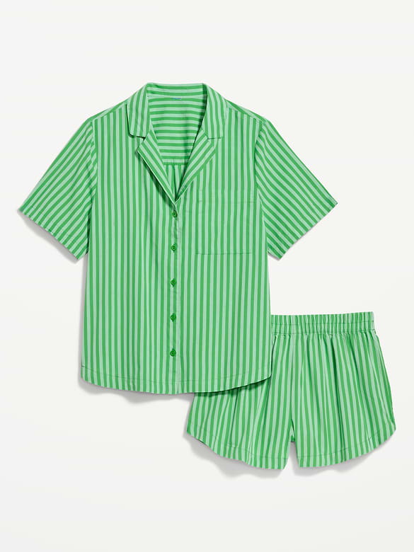 Pyjama court en popeline