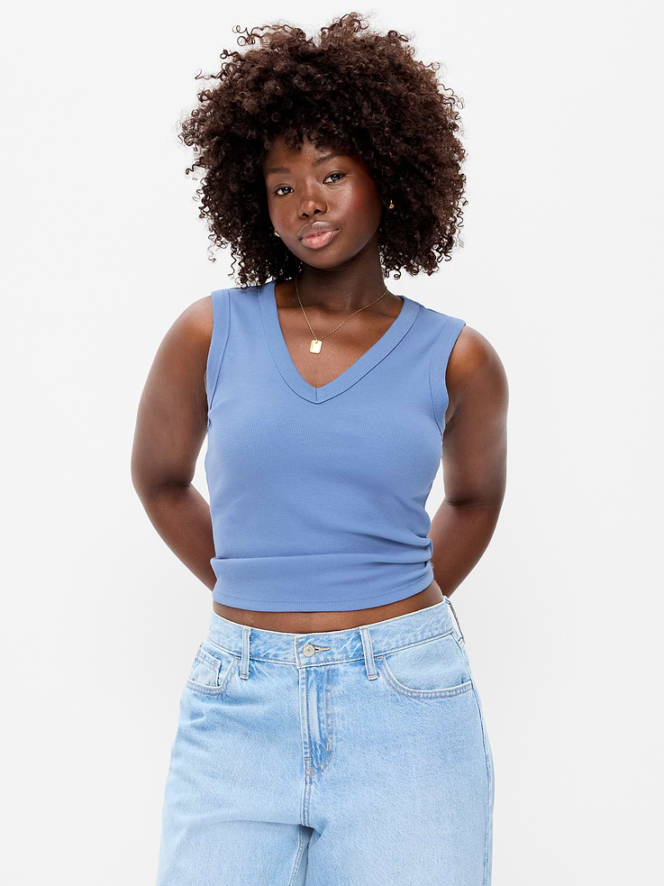 Image number 5 showing, Snug Crop V-Neck Tank Top