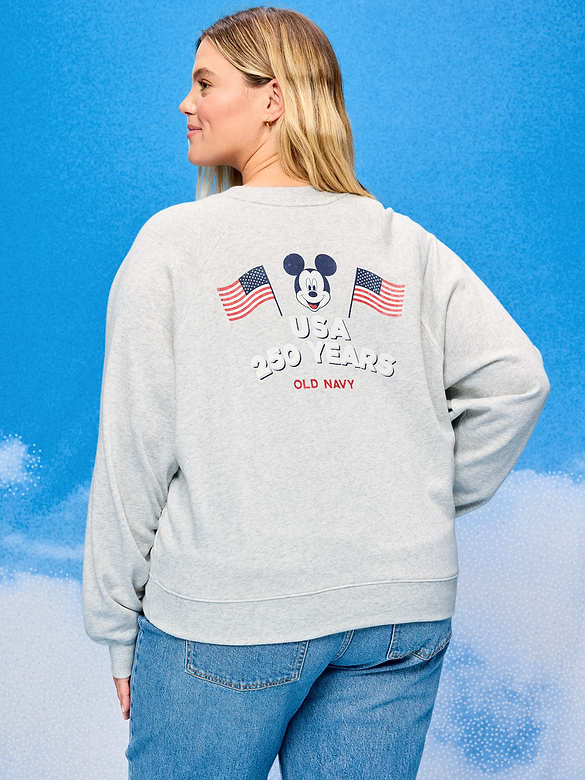 Old Navy x Disney Mickey Mouse Oversized Graphic Raglan Sweatshirt for Women