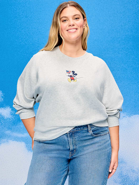 Old Navy x Disney Mickey Mouse Oversized Graphic Raglan Sweatshirt for Women