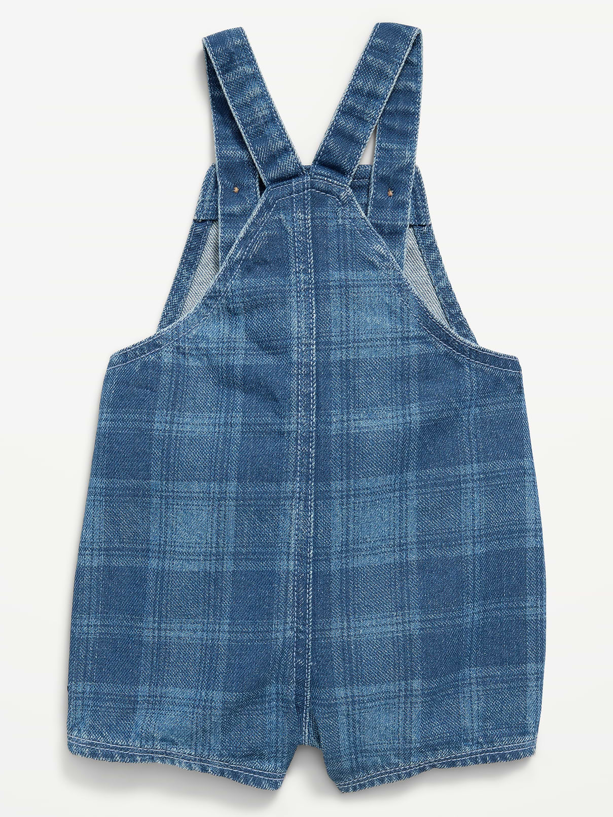 L'image numéro 2 présente Salopette courte en chambray à carreaux pour Bébé