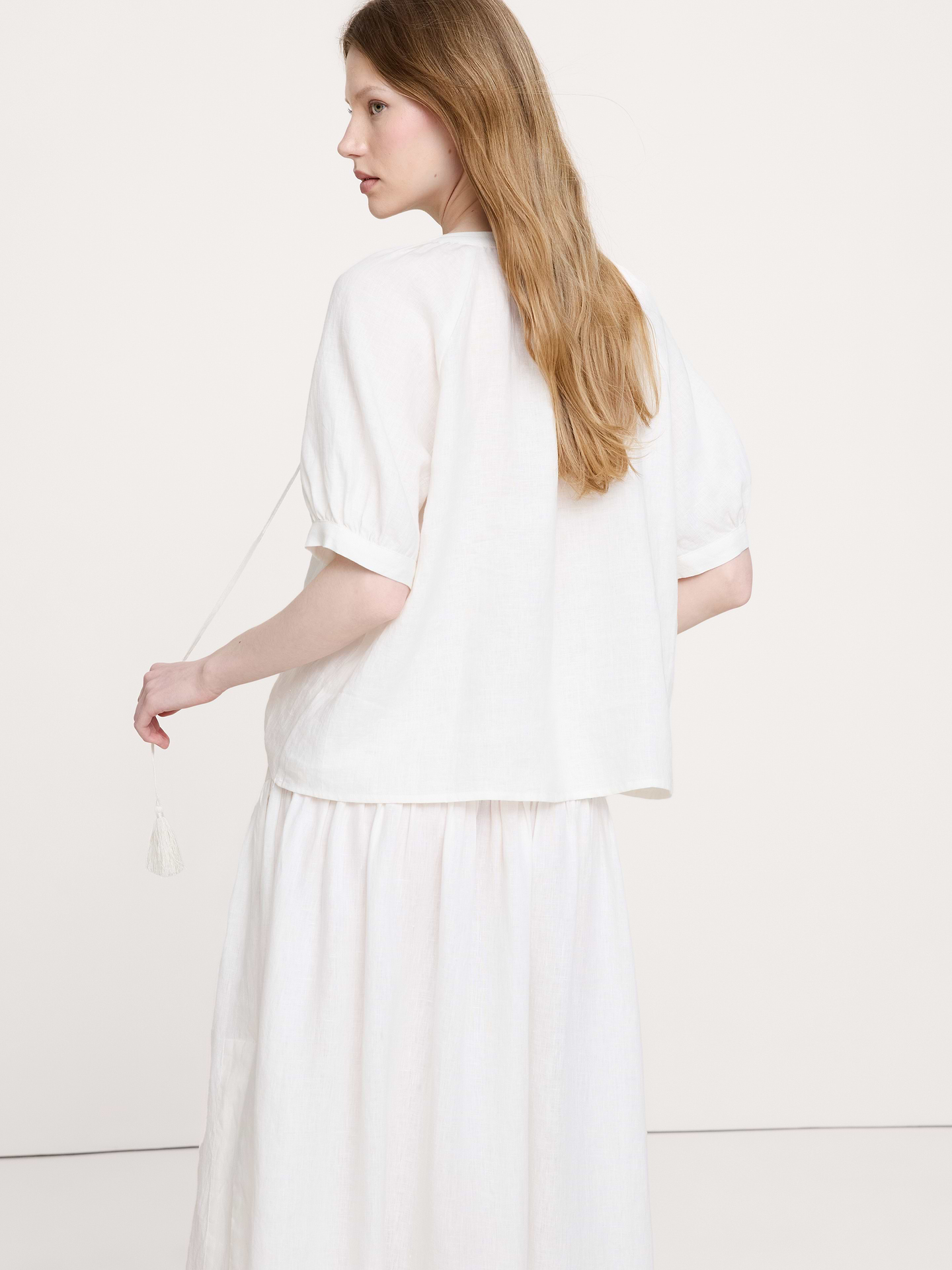 Image number 5 showing, Linen Tassel-Tie Top