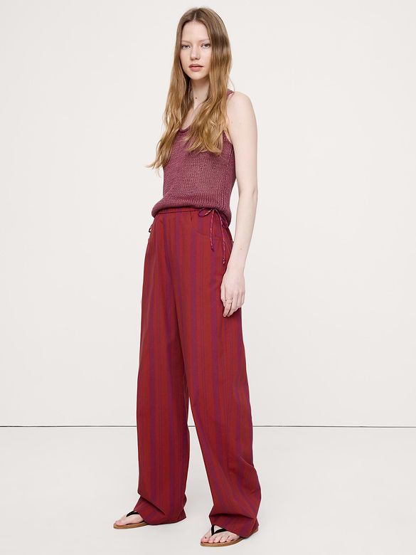 Cotton Pull-On Side-Tie Pant