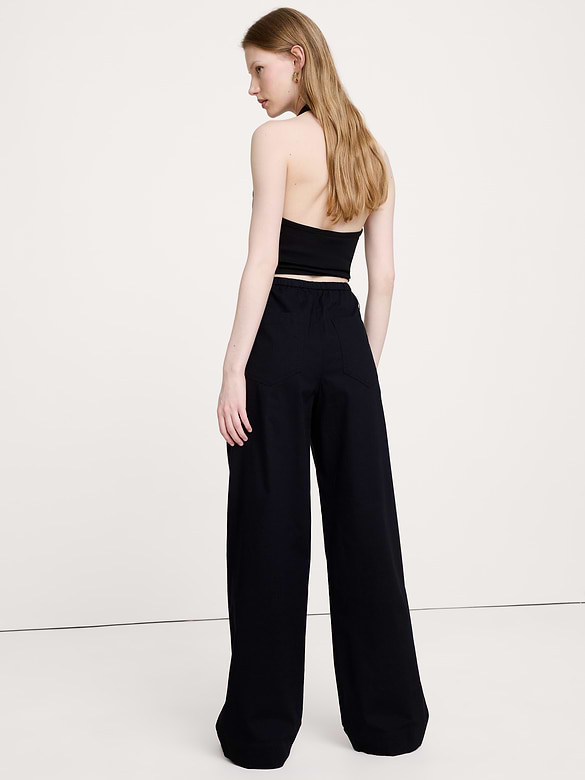 Cotton Pull-On Side-Tie Pant