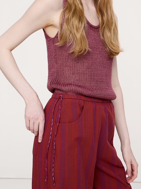 Cotton Pull-On Side-Tie Pant