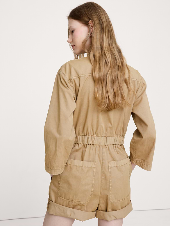 Cotton-Twill Utility Romper