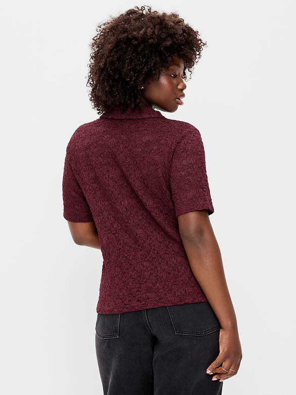 Lace Keyhole Polo Top