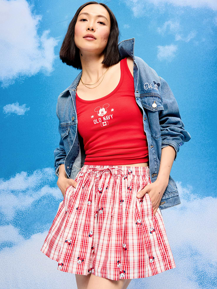 Image number 1 showing, Old Navy x Disney Mickey Mouse Scoop-Neck Fitted Tank Top