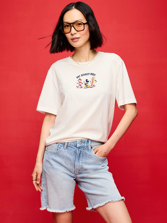 Old Navy x Disney Mickey Mouse Logo-Graphic T-Shirt for Adults
