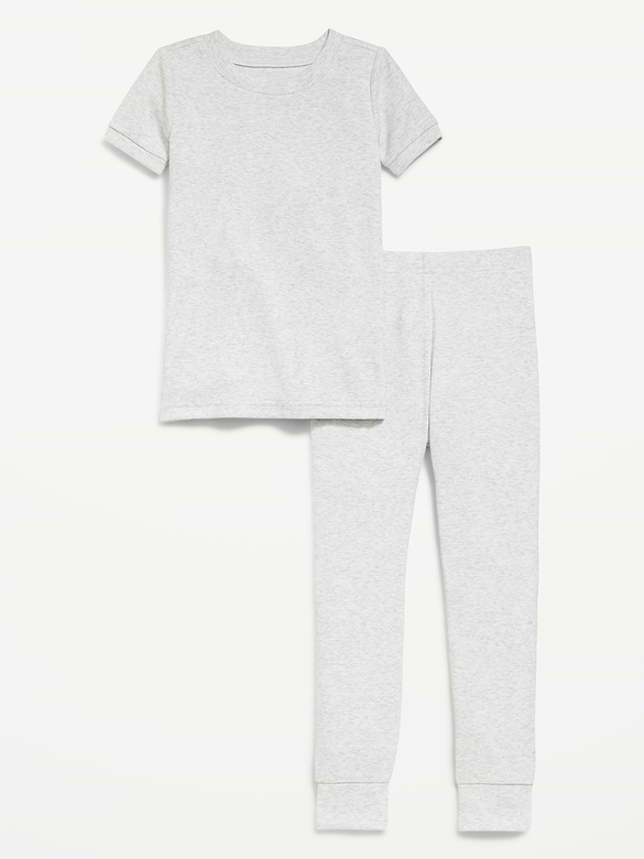 Snug-Fit Ribbed Pajama Set for Toddler & Baby