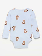 Image number 2 showing, Printed Long-Sleeve Ribbed Bodysuit for Baby