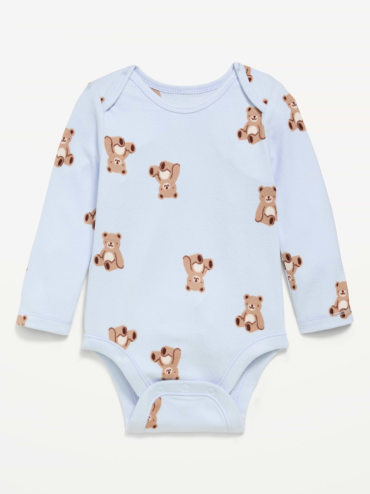 Image number 1 showing, Printed Long-Sleeve Ribbed Bodysuit for Baby