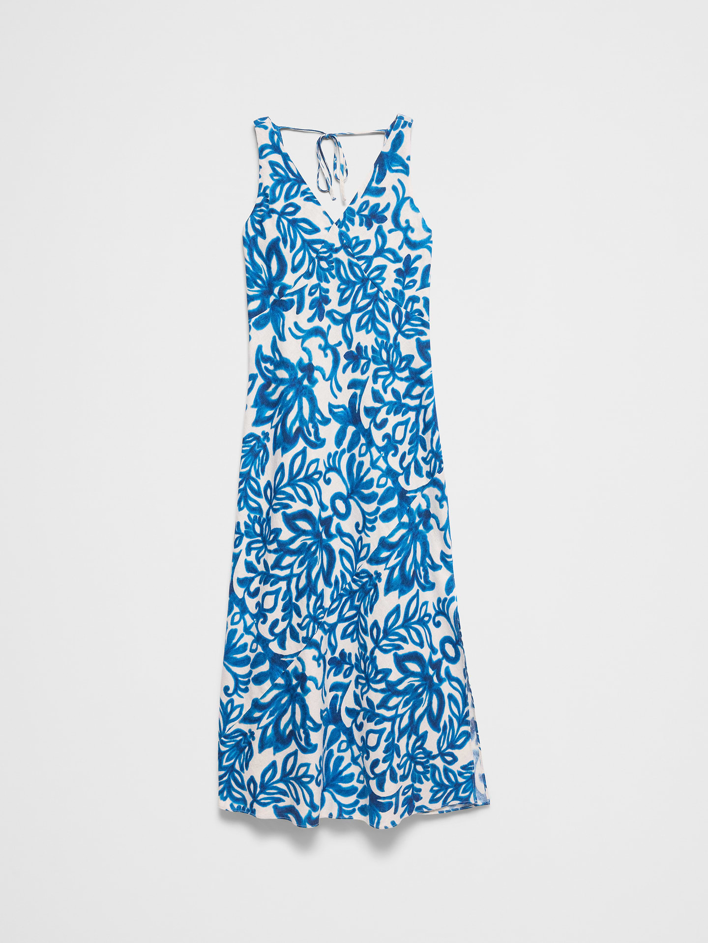 Image number 4 showing, Linen-Blend Side-Slit Maxi Dress