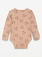 Image number 2 showing, Printed Long-Sleeve Ribbed Bodysuit for Baby