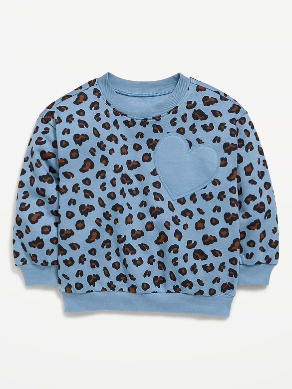 Printed Oversized Long-Sleeve Sweatshirt for Toddler Girls