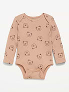 Image number 1 showing, Printed Long-Sleeve Ribbed Bodysuit for Baby