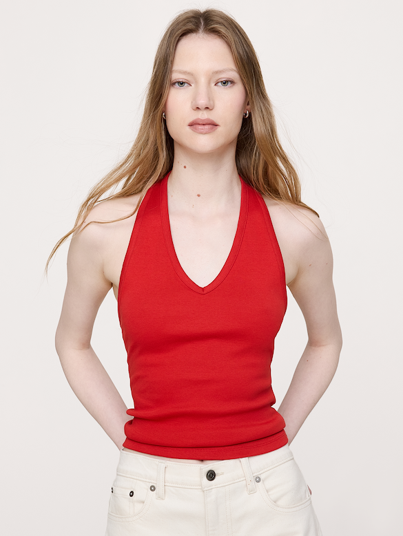 Minimalist Cotton Halter Tank