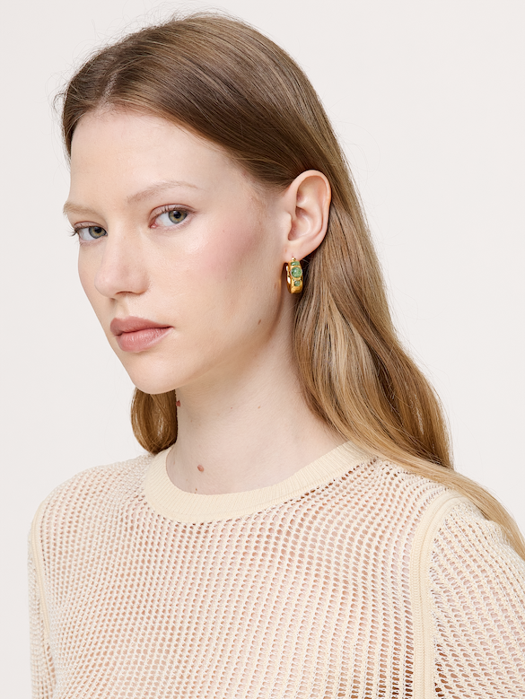 Stone Studded Hoops