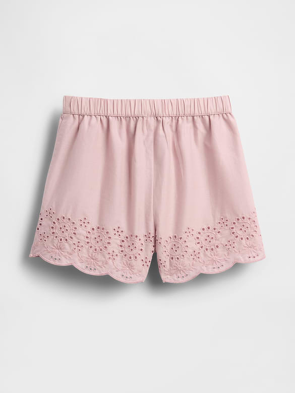 Baby & Toddler Eyelet Hem Pull-On Shorts
