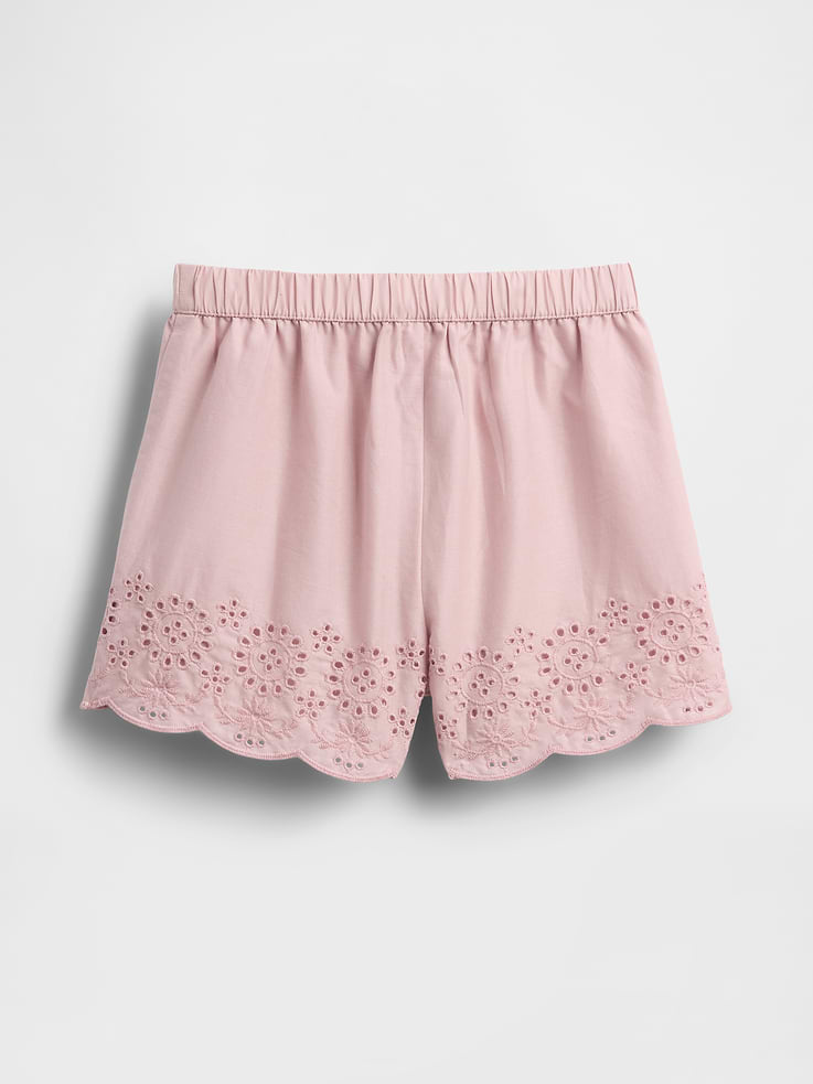 Image number 3 showing, Baby & Toddler Eyelet Hem Pull-On Shorts
