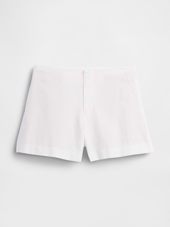 4" Mid Rise Linen-Blend Shorts