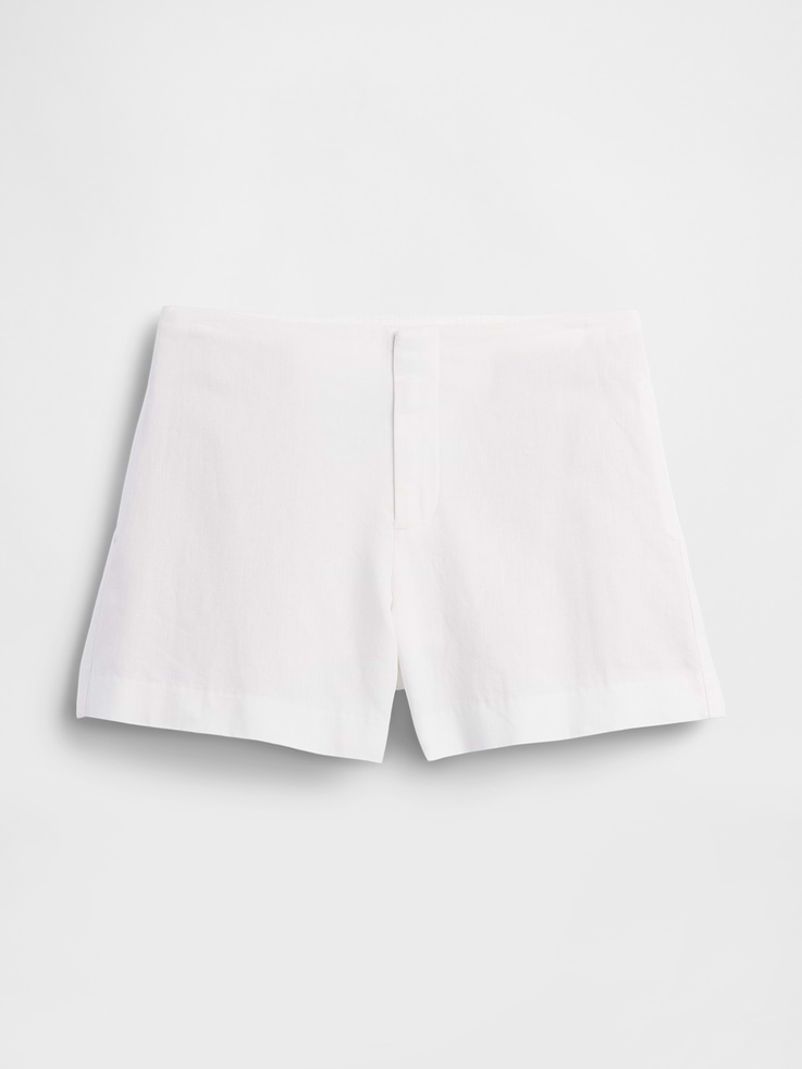 Image number 5 showing, 4" Mid Rise Linen-Blend Shorts