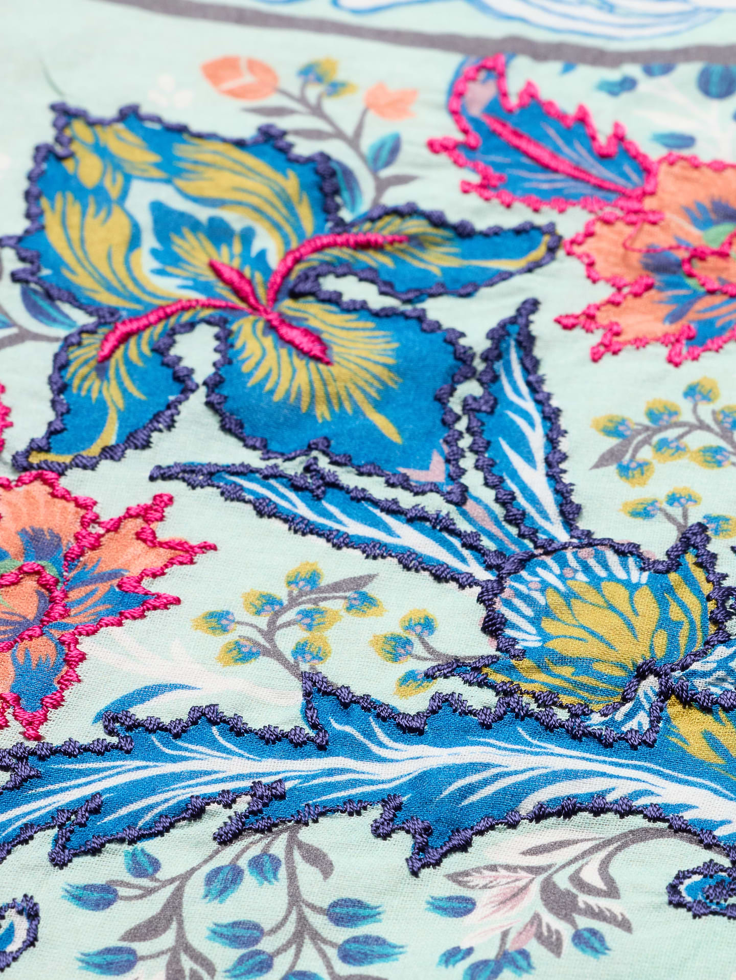 Image number 3 showing, Embroidered Cotton Scarf by Vismaya