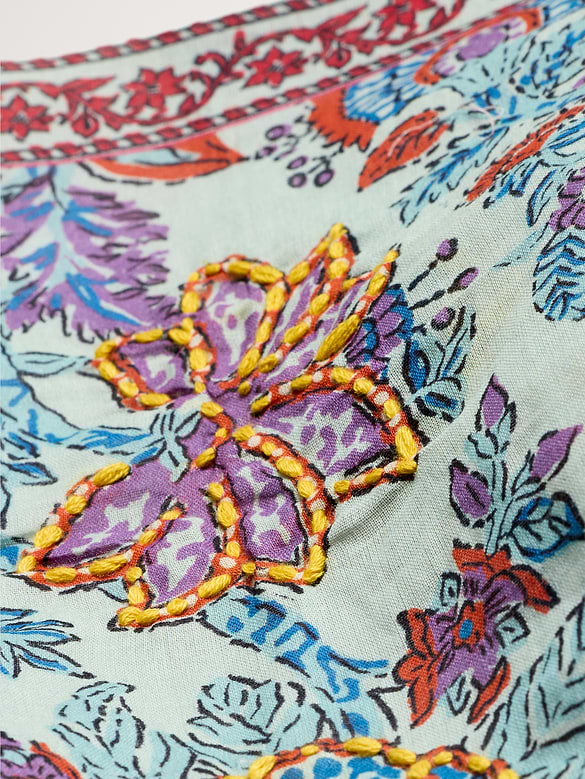 Embroidered Cotton Scarf by Vismaya