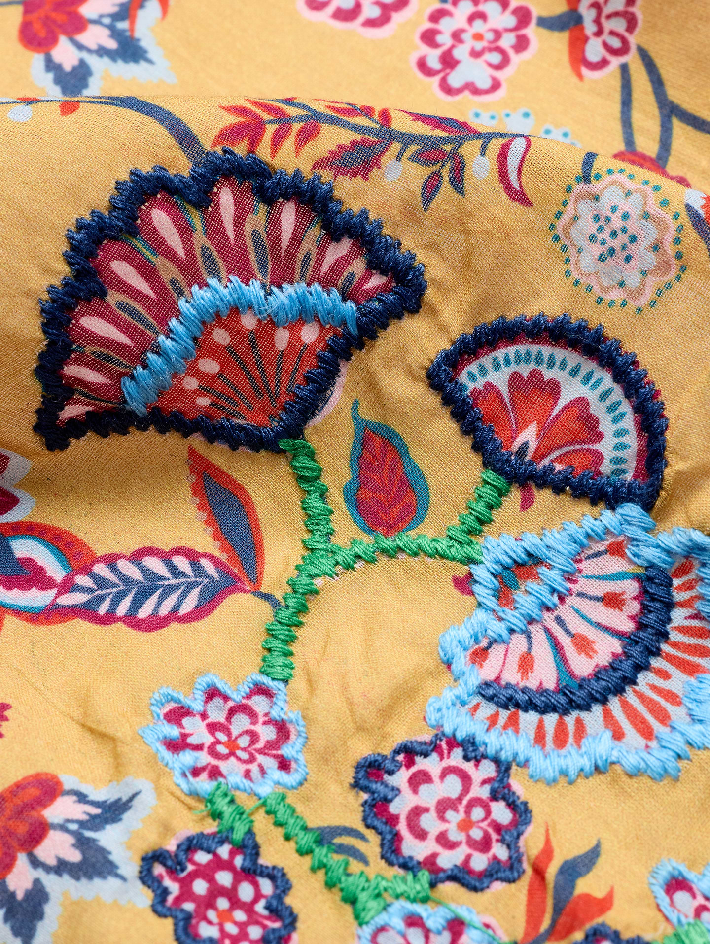 Image number 7 showing, Embroidered Cotton Scarf by Vismaya