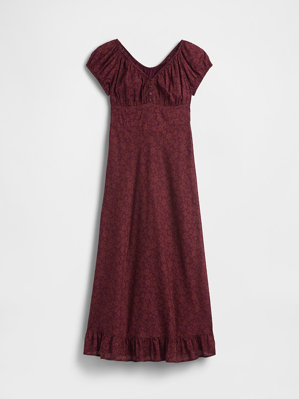 V-Neck Ruffle Hem Maxi Dress