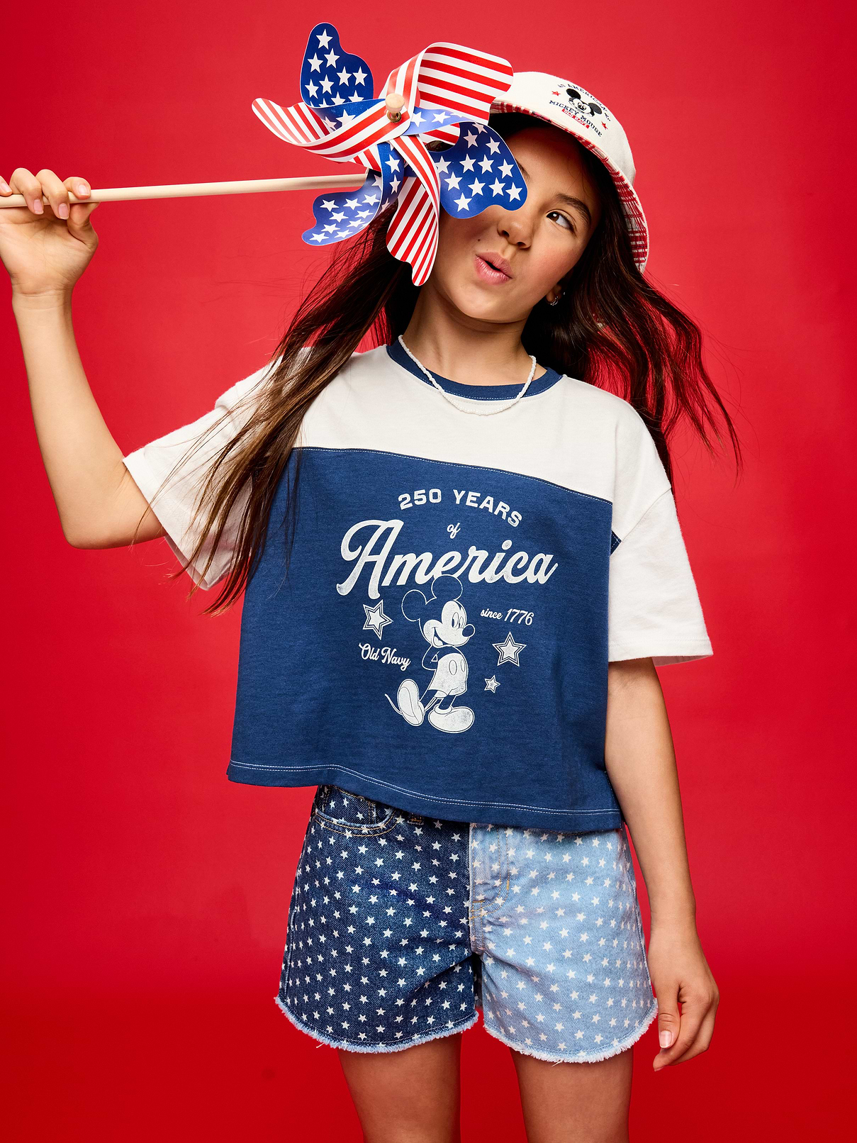 Image number 1 showing, Old Navy x Disney Mickey Mouse Football-Style T-Shirt for Girls