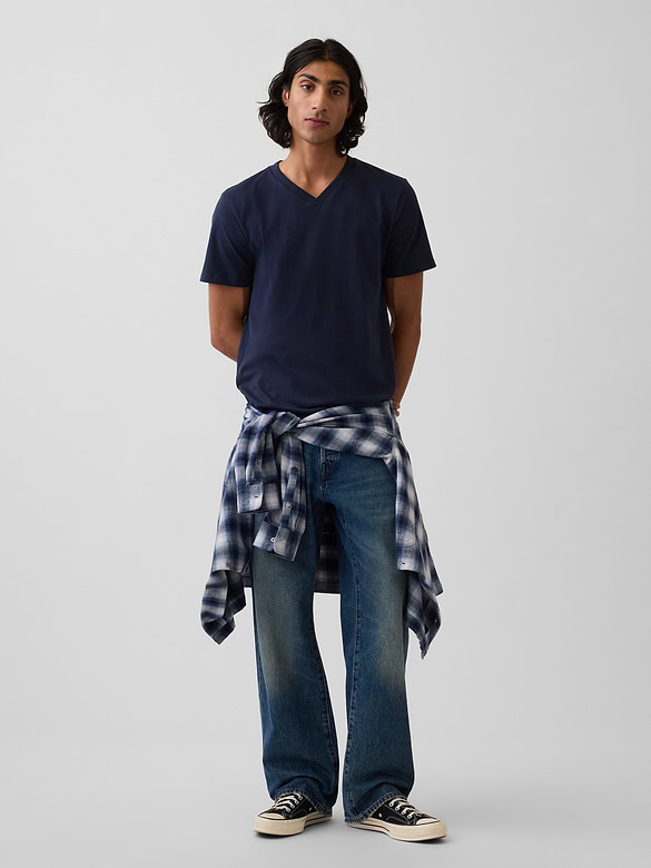 Cotton Jersey V-Neck T-Shirt